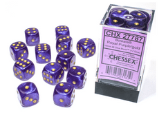 CHESSEX - BOREALIS 12D6 ROYAL PURPLE/GOLD 16MM LUMINARY